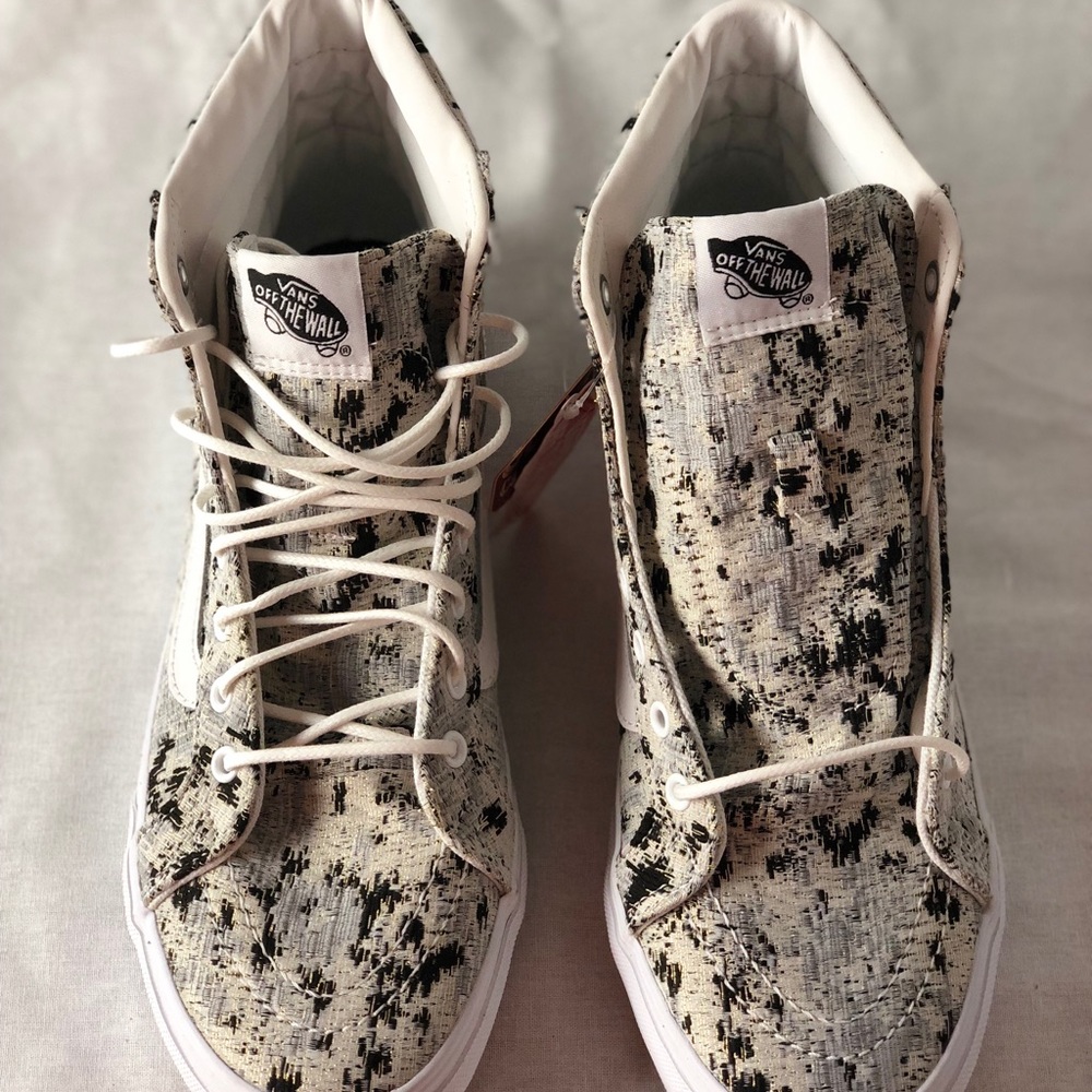 Vans SK8-Hi Slim Italian Weave/Abstract True White Shoes - Picture 6 of 7